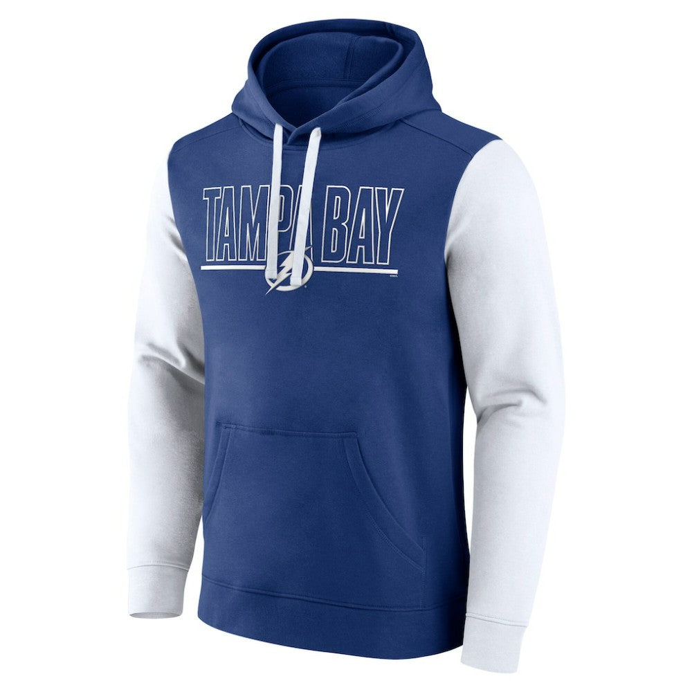 Tampa Bay Lightning Logo Athletic Deliver Fleece Pullover Hoodie Blue