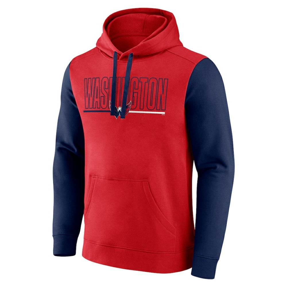 Washington Capitals Logo Athletic Deliver Fleece Pullover Hoodie Red