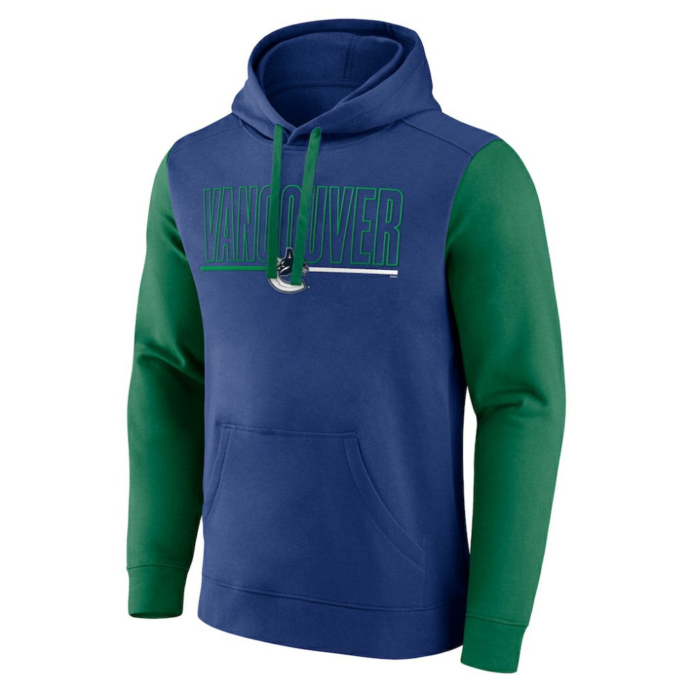 Vancouver Canucks Logo Athletic Deliver Fleece Pullover Hoodie Blue