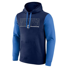 Winnipeg Jets Logo Athletic Deliver Fleece Pullover Hoodie Navy