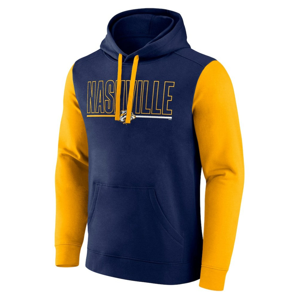 Nashville Predators Logo Athletic Deliver Fleece Pullover Hoodie Navy