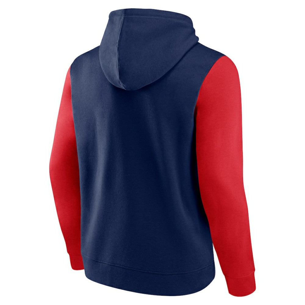 Columbus Blue Jackets Logo Athletic Deliver Fleece Pullover Hoodie Navy
