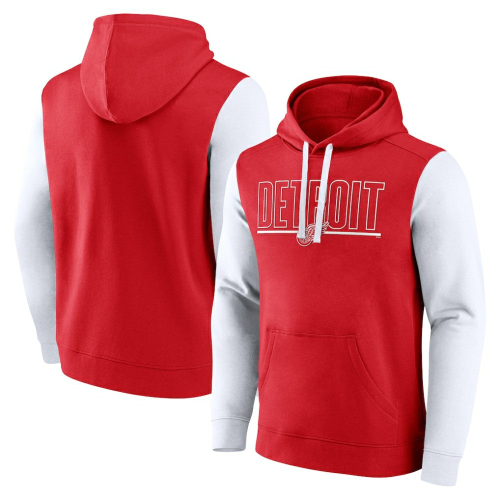 Detroit Red Wings Logo Athletic Deliver Fleece Pullover Hoodie Red
