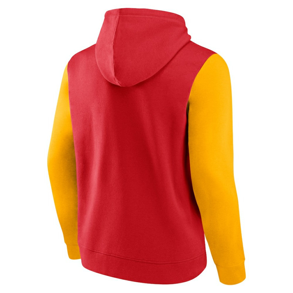 Calgary Flames Logo Athletic Deliver Fleece Pullover Hoodie Red