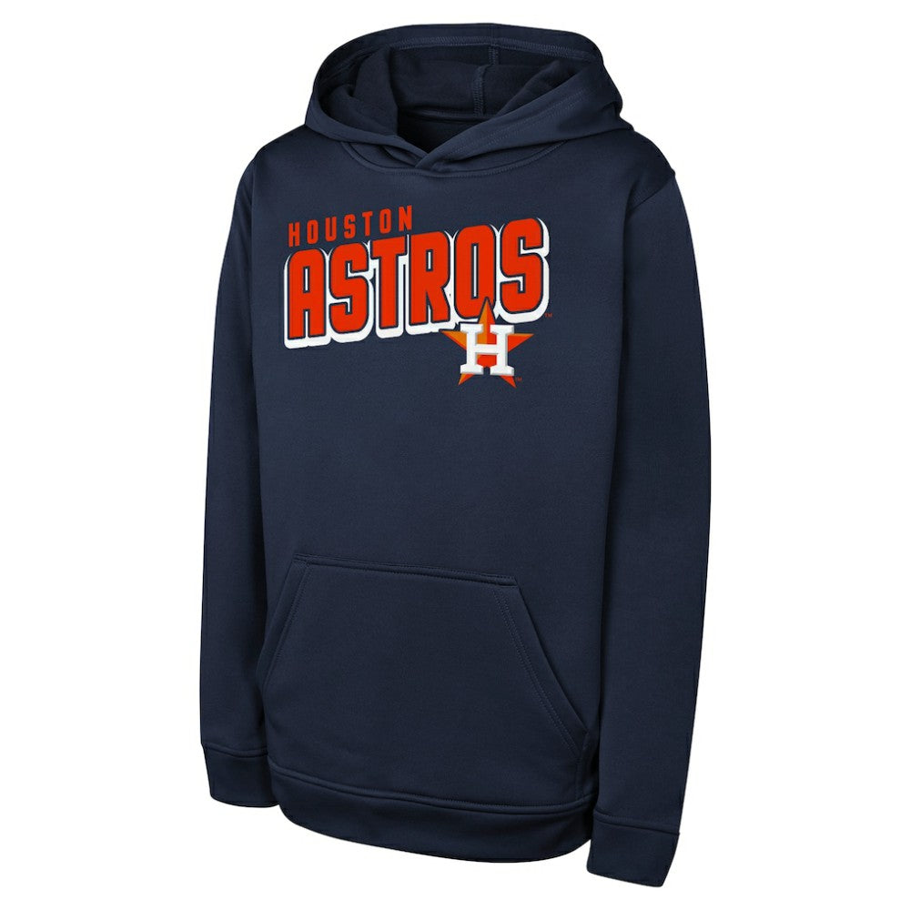 Houston Astros Youth Cyber Punk Pullover Hoodie Navy