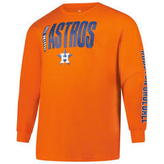 Houston Astros Profile Big & Tall Two-Hit Long Sleeve T-Shirt Orange