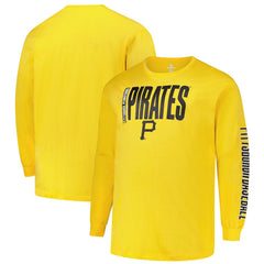 Pittsburgh Pirates Profile Big & Tall Two-Hit Long Sleeve T-Shirt Gold