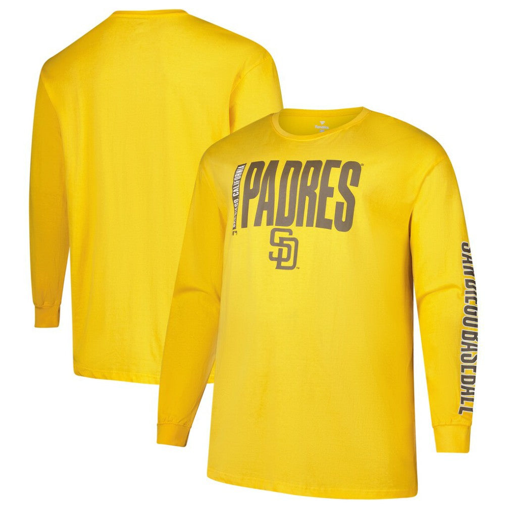 San Diego Padres Profile Big & Tall Two-Hit Long Sleeve T-Shirt Gold