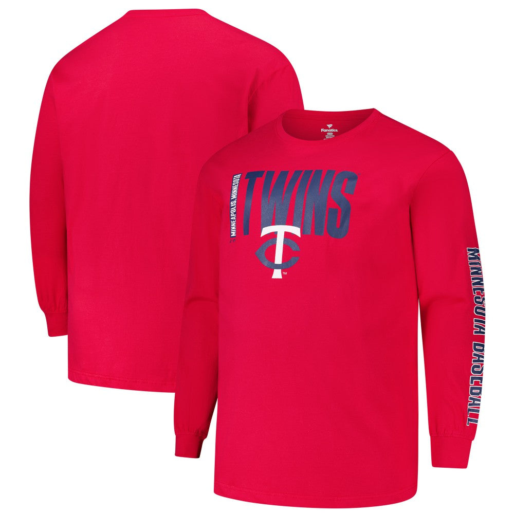 Minnesota Twins Profile Big & Tall Two-Hit Long Sleeve T-Shirt Red