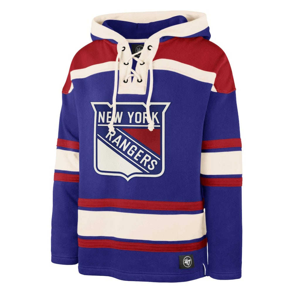 Igor Shesterkin New York Rangers '47 Player Name & Number Lacer Pullover Hoodie Blue