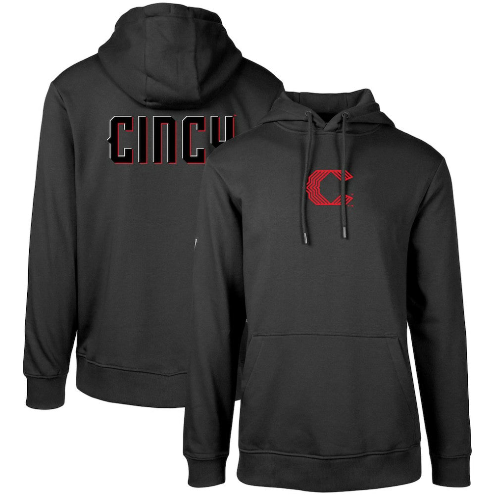 Cincinnati Reds Levelwear City Connect Podium Core 2.0 Pullover Hoodie Black