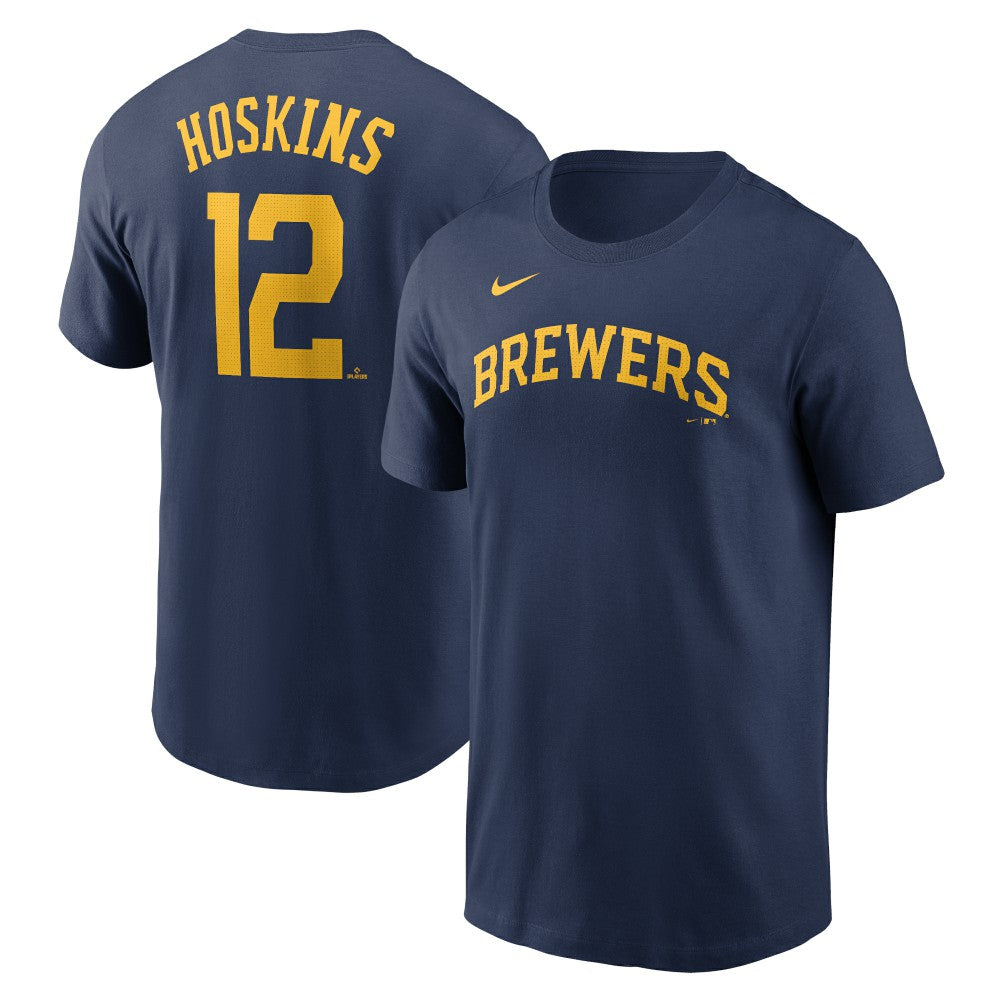 Rhys Hoskins Milwaukee Brewers Fuse Name & Number T-Shirt Navy | Nike