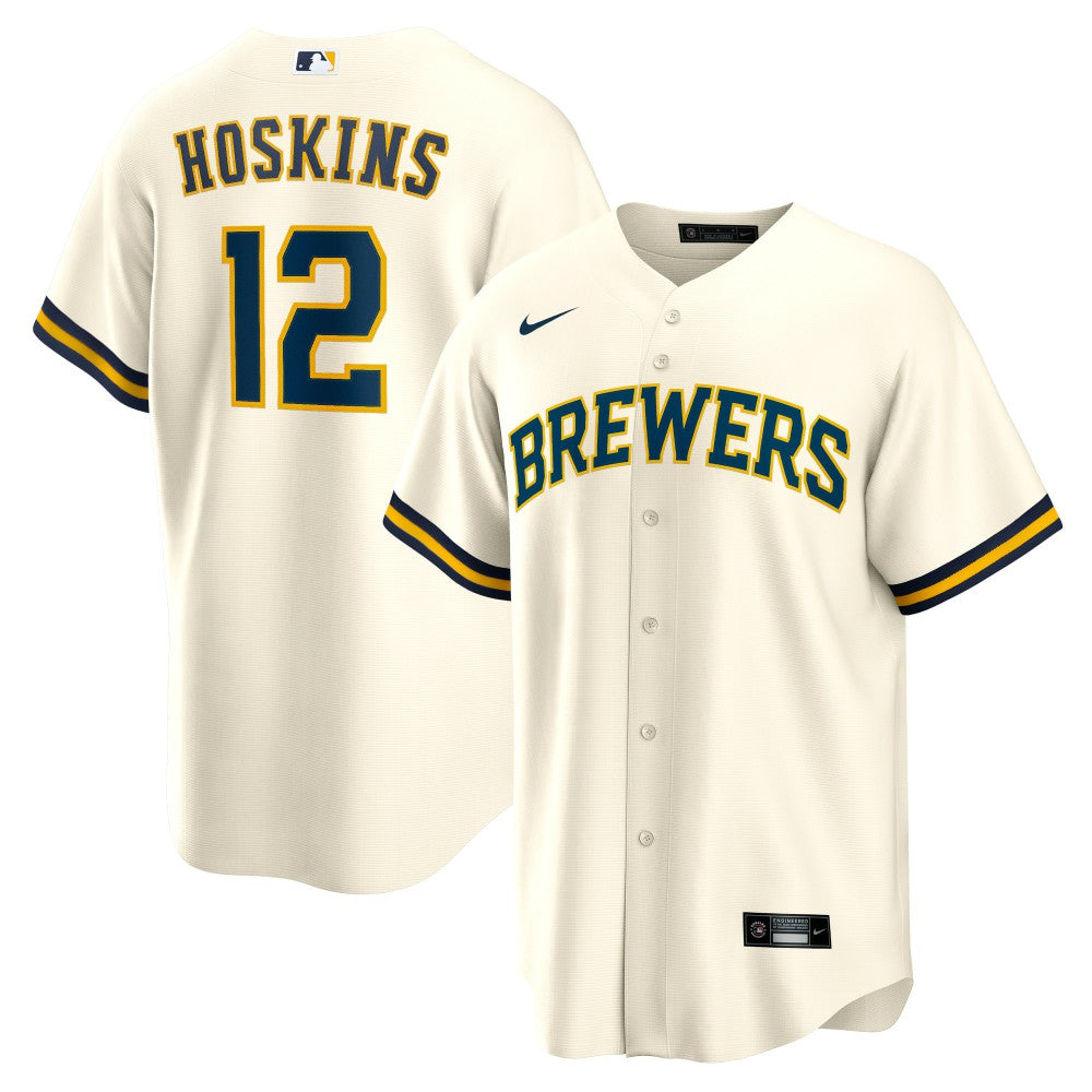 Rhys Hoskins Milwaukee Brewers Home Replica Player Jersey Cream | Nike