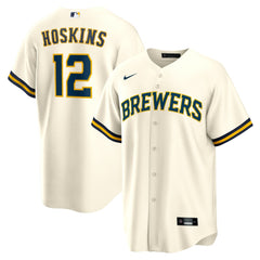 Rhys Hoskins Milwaukee Brewers Home Replica Player Jersey Cream | Nike