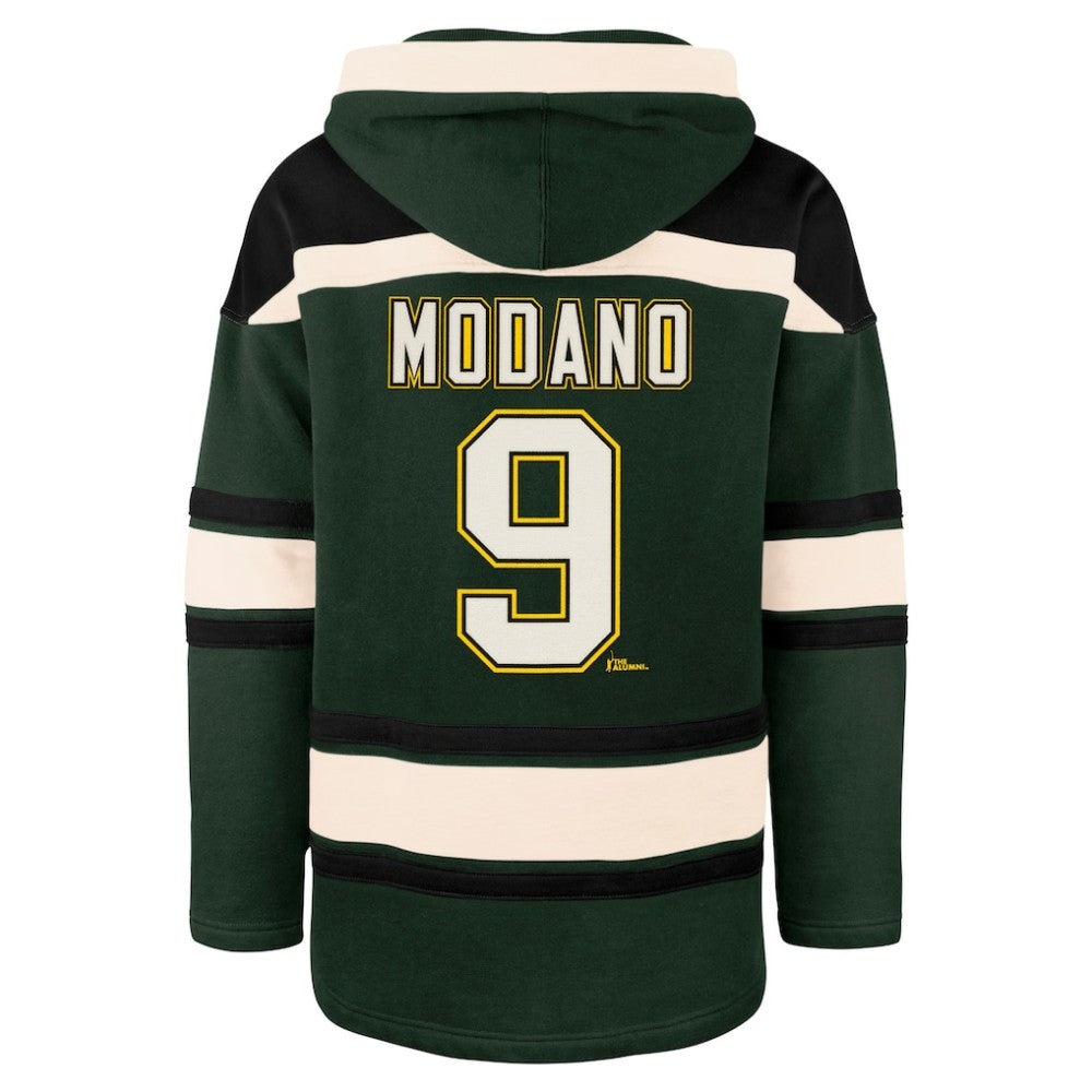 Mike Modano Dallas Stars '47 Retired Player Name & Number Lacer Pullover Hoodie Green