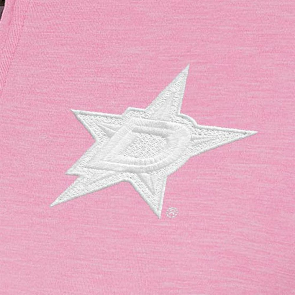 Dallas Stars Antigua Women's White Logo Mentor Quarter-Zip Jacket Pink