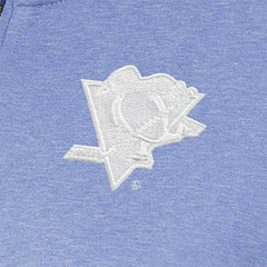 Pittsburgh Penguins Antigua Women's White Logo Mentor Quarter-Zip Jacket Lavender