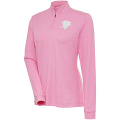 Pittsburgh Penguins Antigua Women's White Logo Mentor Quarter-Zip Jacket Pink