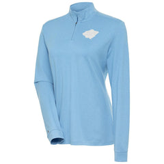 Minnesota Wild Antigua Women's White Logo Mentor Quarter-Zip Jacket Light Blue