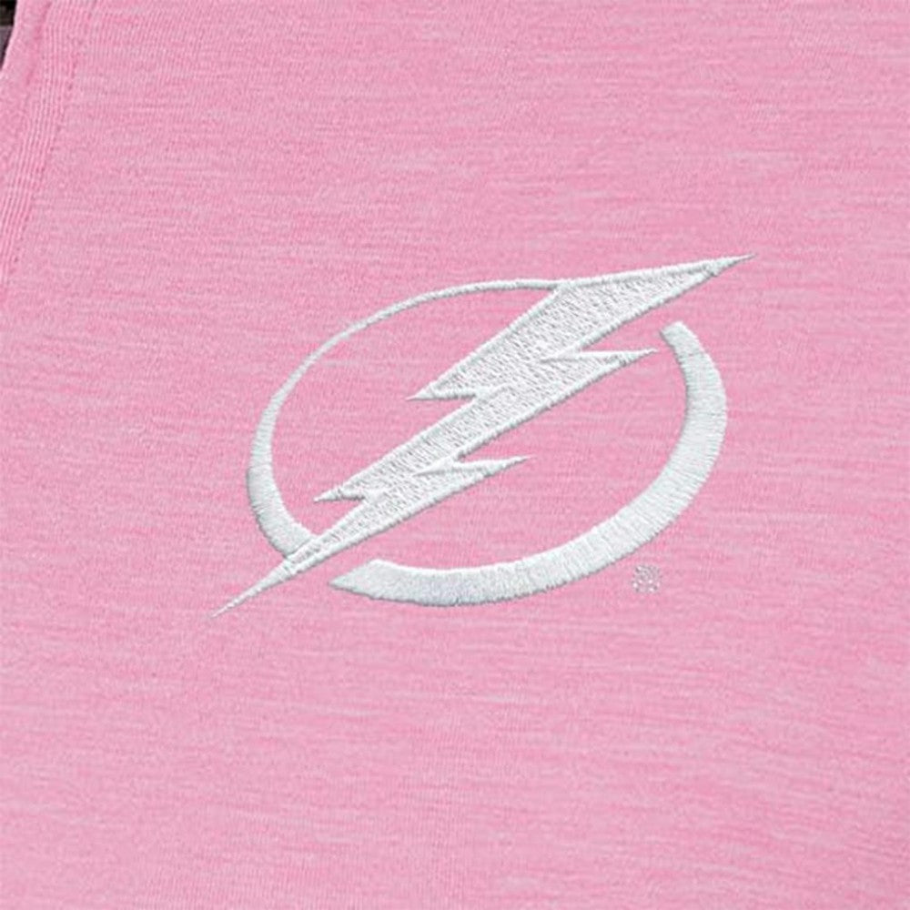 Tampa Bay Lightning Antigua Women's White Logo Mentor Quarter-Zip Jacket Pink