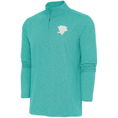 Pittsburgh Penguins Antigua White Logo Hunk Quarter-Zip Pullover Heather Aqua