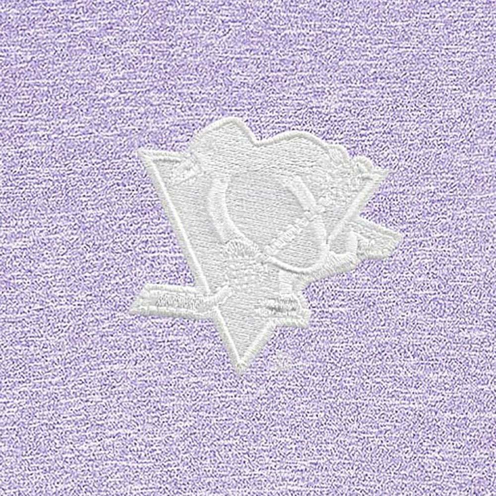 Pittsburgh Penguins Antigua White Logo Hunk Quarter-Zip Pullover Lavender