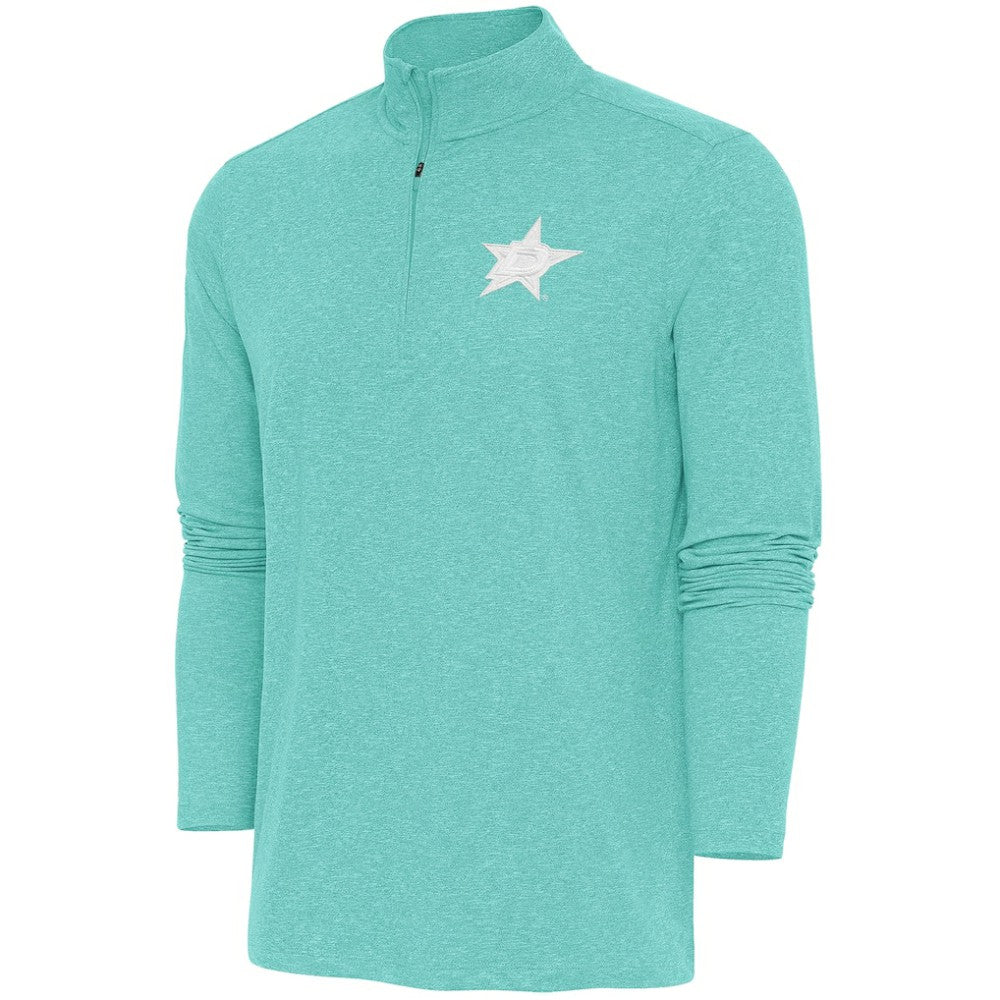 Dallas Stars Antigua White Logo Hunk Quarter-Zip Pullover Mint