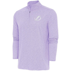 Tampa Bay Lightning Antigua White Logo Hunk Quarter-Zip Pullover Lavender