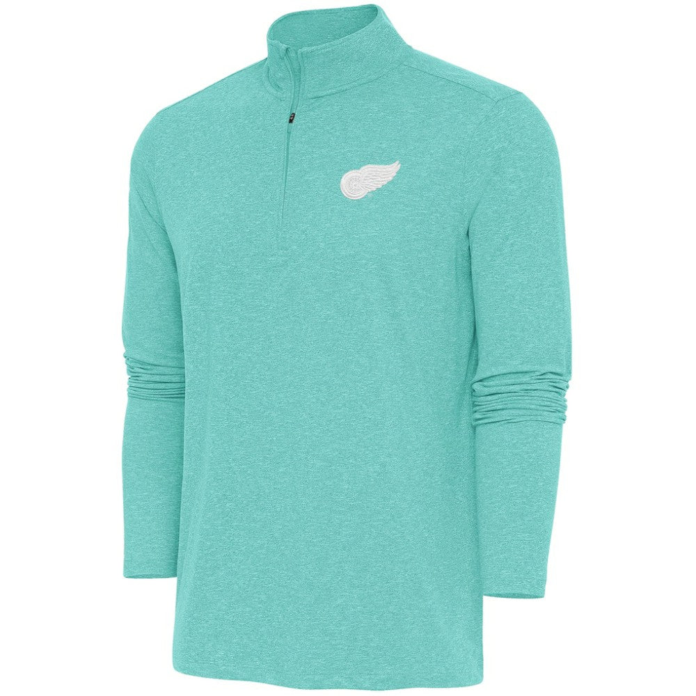 Detroit Red Wings Antigua White Logo Hunk Quarter-Zip Pullover Mint