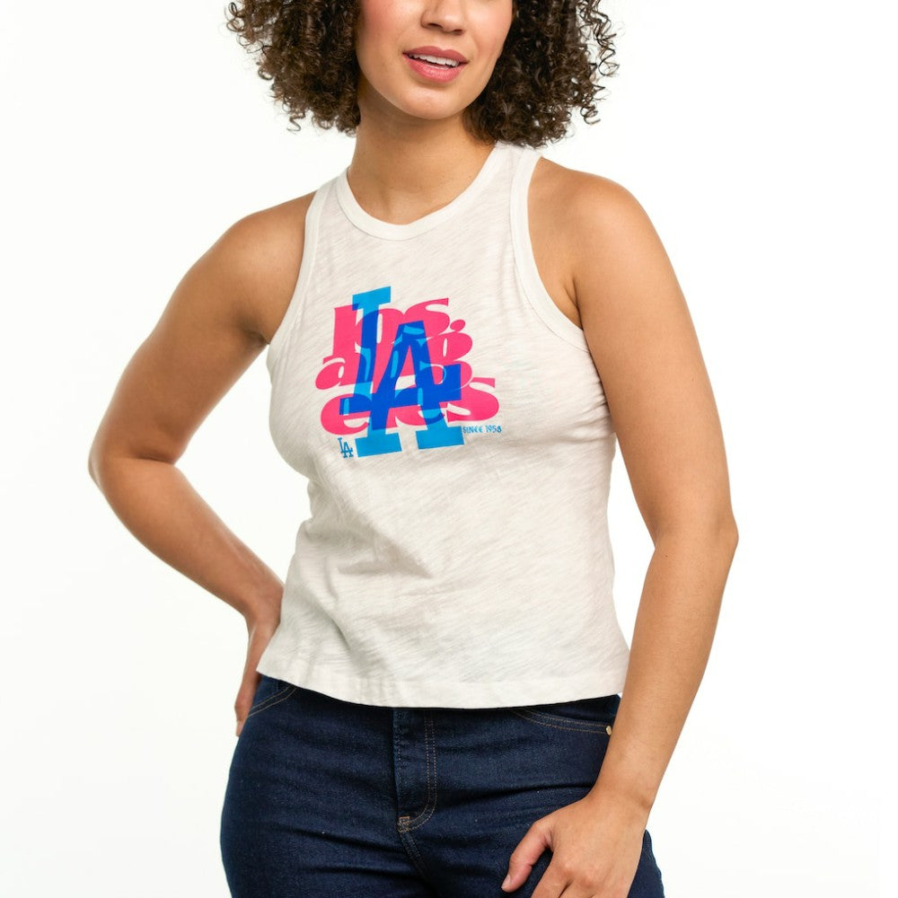 Los Angeles Dodgers Lusso Women's Lourdes Tank Top White