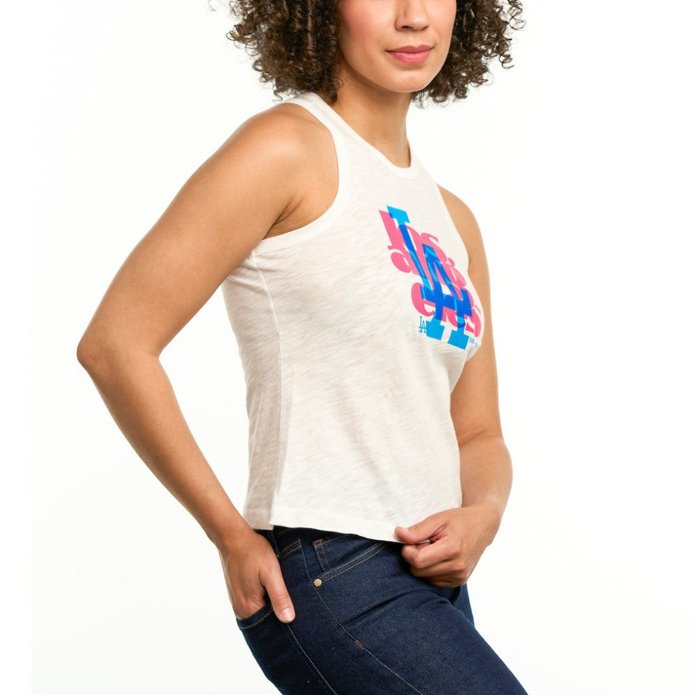 Los Angeles Dodgers Lusso Women's Lourdes Tank Top White