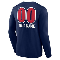 Atlanta Braves Personalized Name & Number Fastball Long Sleeve T-Shirt Navy