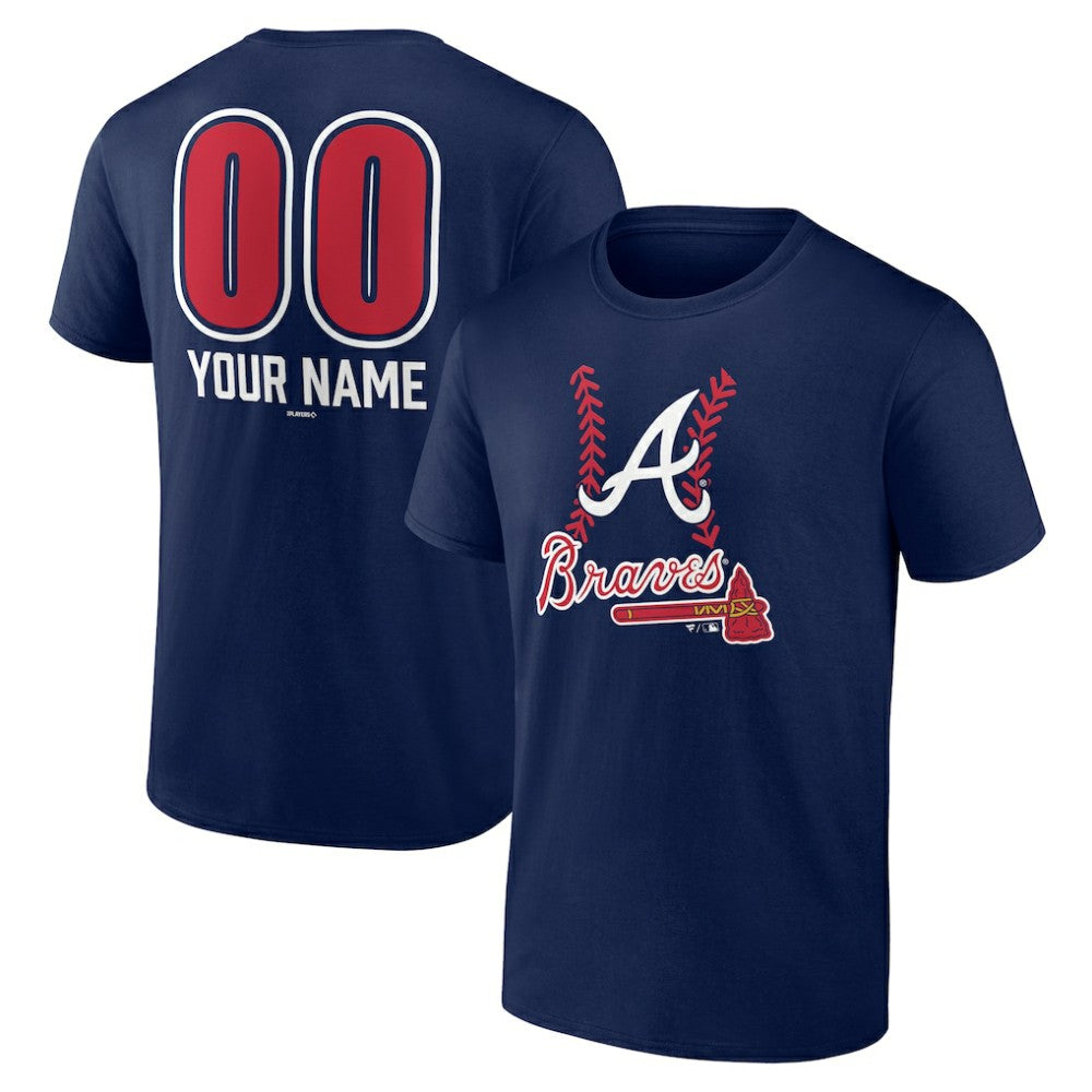 Atlanta Braves Personalized Name & Number Fastball T-Shirt Navy