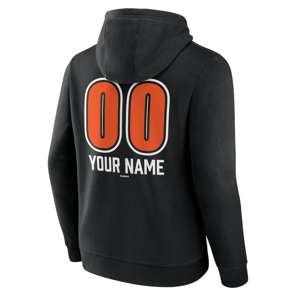 Baltimore Orioles Personalized Name & Number Fastball Pullover Hoodie Black