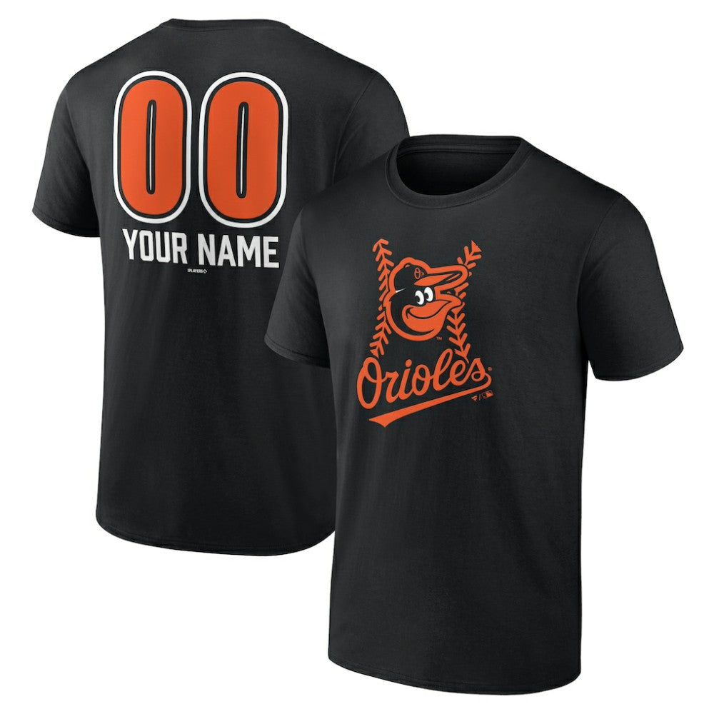 Baltimore Orioles Personalized Name & Number Fastball T-Shirt Black
