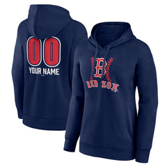 Boston Red Sox Women's Personalized Name & Number Fastball Pullover Hoodie Navy