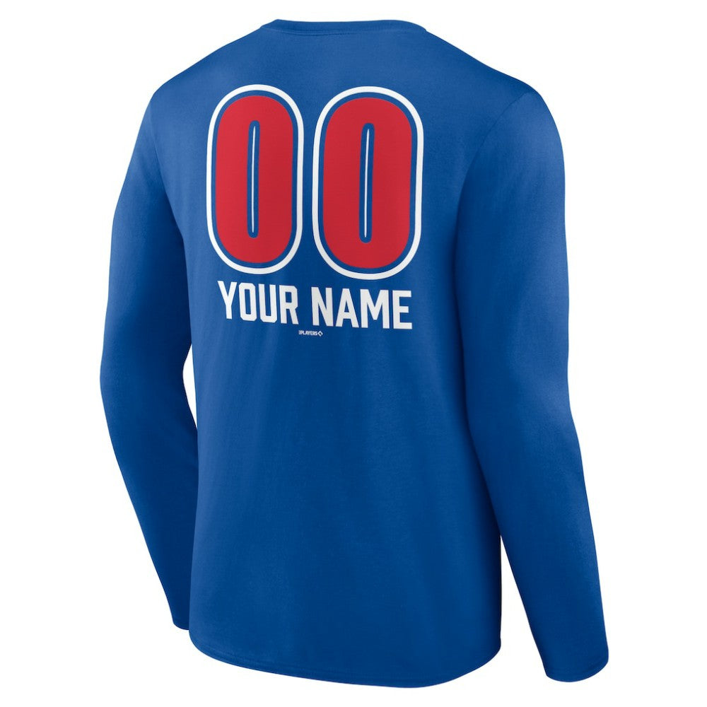 Chicago Cubs Personalized Name & Number Fastball Long Sleeve T-Shirt Royal