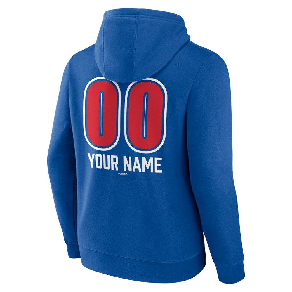 Chicago Cubs Personalized Name & Number Fastball Pullover Hoodie Royal