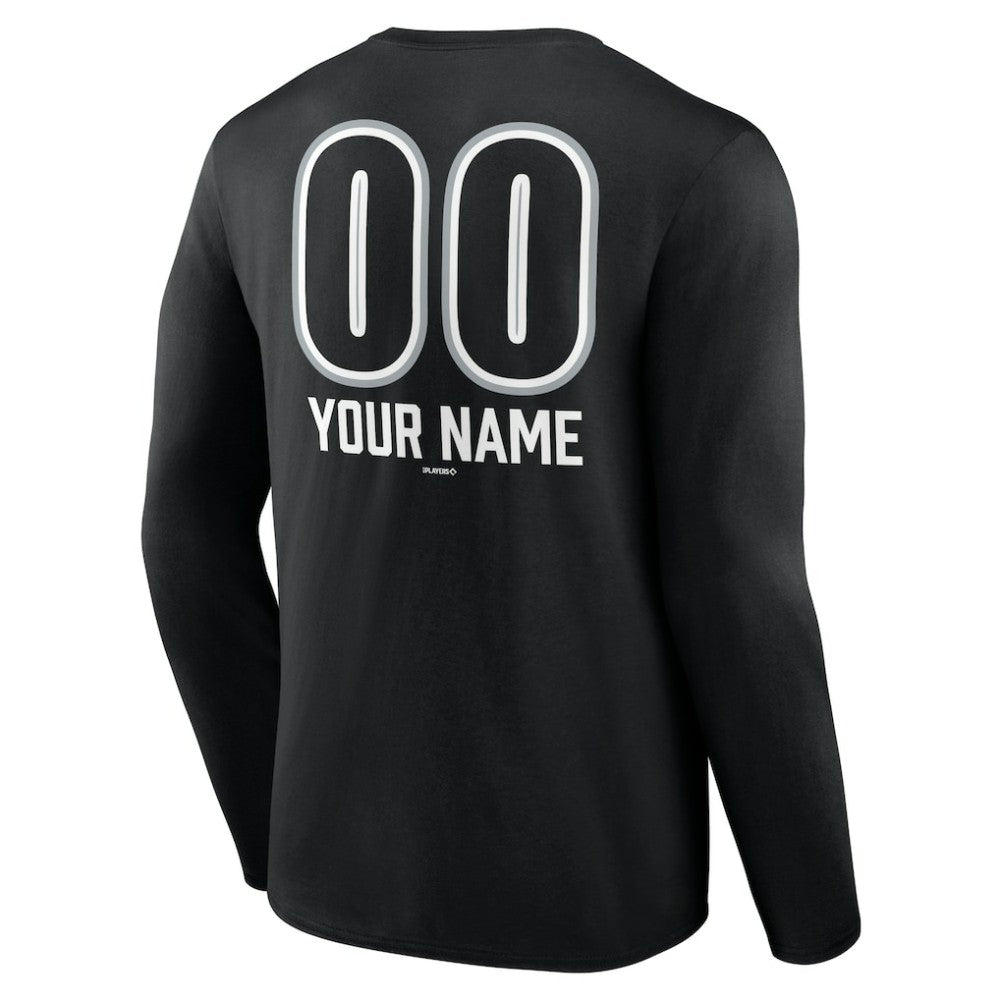 Chicago White Sox Personalized Name & Number Fastball Long Sleeve T-Shirt Black