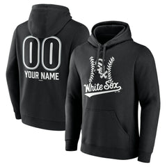 Chicago White Sox Personalized Name & Number Fastball Pullover Hoodie Black