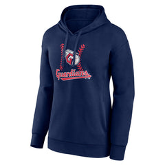 Cleveland Guardians Women's Personalized Name & Number Fastball Pullover Hoodie Navy