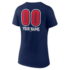 Cleveland Guardians Women's Personalized Name & Number Fastball V-Neck T-Shirt Navy