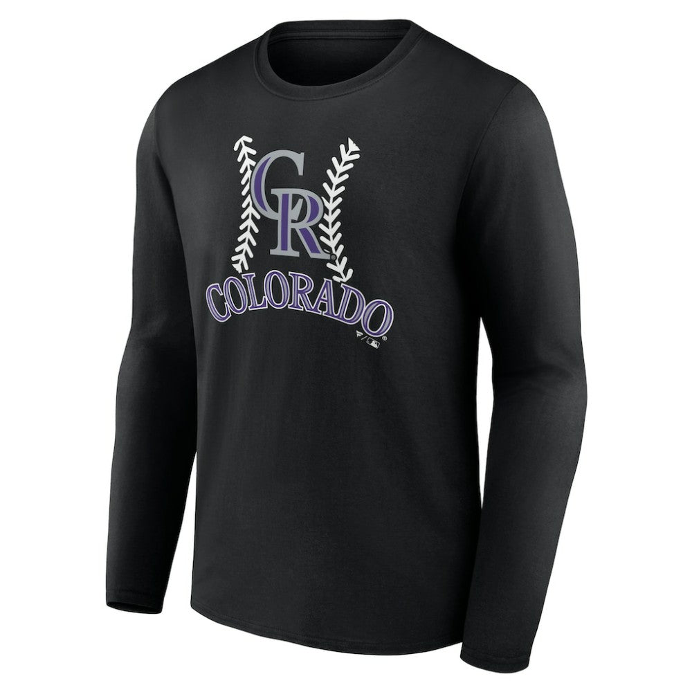 Colorado Rockies Personalized Name & Number Fastball Long Sleeve T-Shirt Black