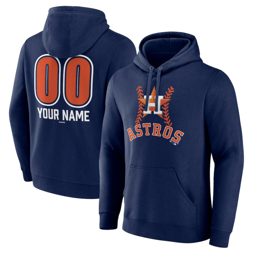 Houston Astros Personalized Name & Number Fastball Pullover Hoodie Navy
