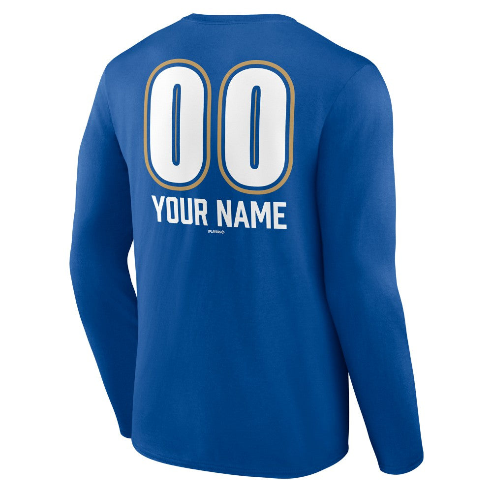 Kansas City Royals Personalized Name & Number Fastball Long Sleeve T-Shirt Royal