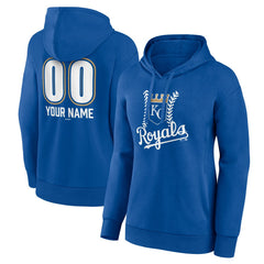 Kansas City Royals Women's Personalized Name & Number Fastball Pullover Hoodie Royal