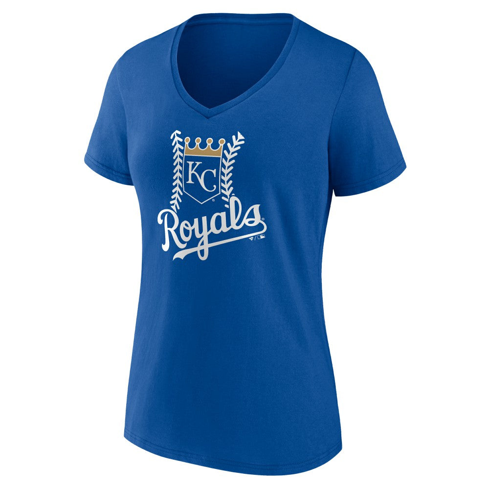Kansas City Royals Women's Personalized Name & Number Fastball V-Neck T-Shirt Royal