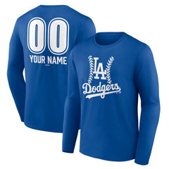 Los Angeles Dodgers Personalized Name & Number Fastball Long Sleeve T-Shirt Royal