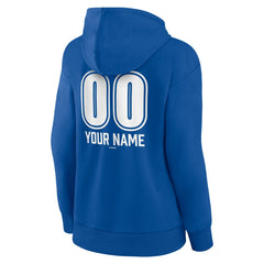 Los Angeles Dodgers Women's Personalized Name & Number Fastball Pullover Hoodie Royal