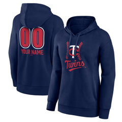 Minnesota Twins Women's Personalized Name & Number Fastball Pullover Hoodie Navy